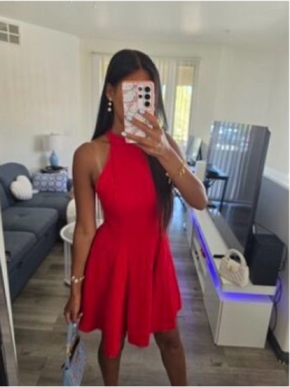 NWT ZARA Red Halter Fit & Flare Dress SZ XS HAS POCKETS!!!